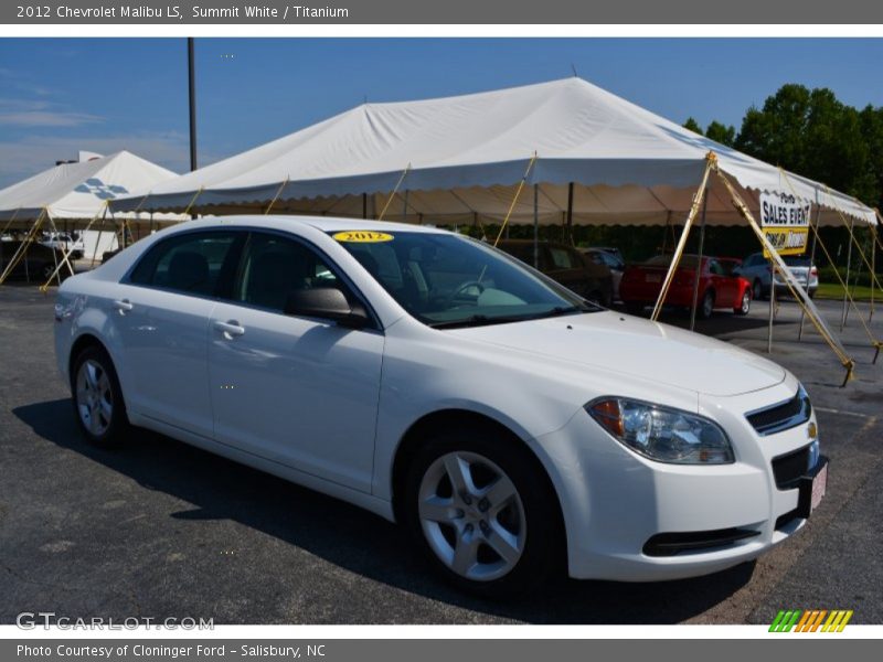 Summit White / Titanium 2012 Chevrolet Malibu LS