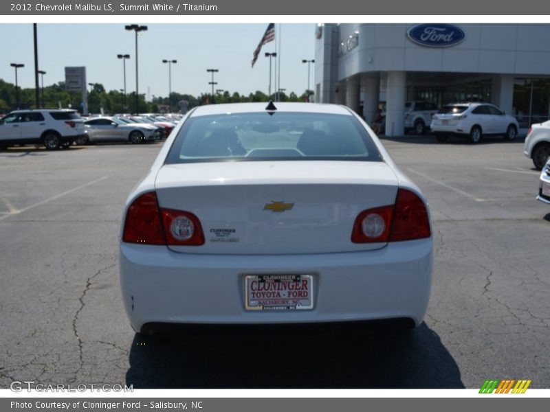 Summit White / Titanium 2012 Chevrolet Malibu LS