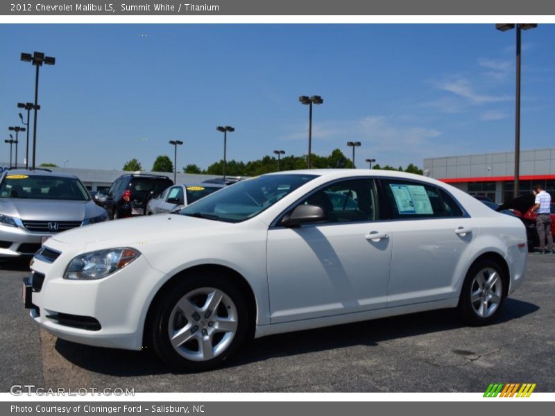 Summit White / Titanium 2012 Chevrolet Malibu LS