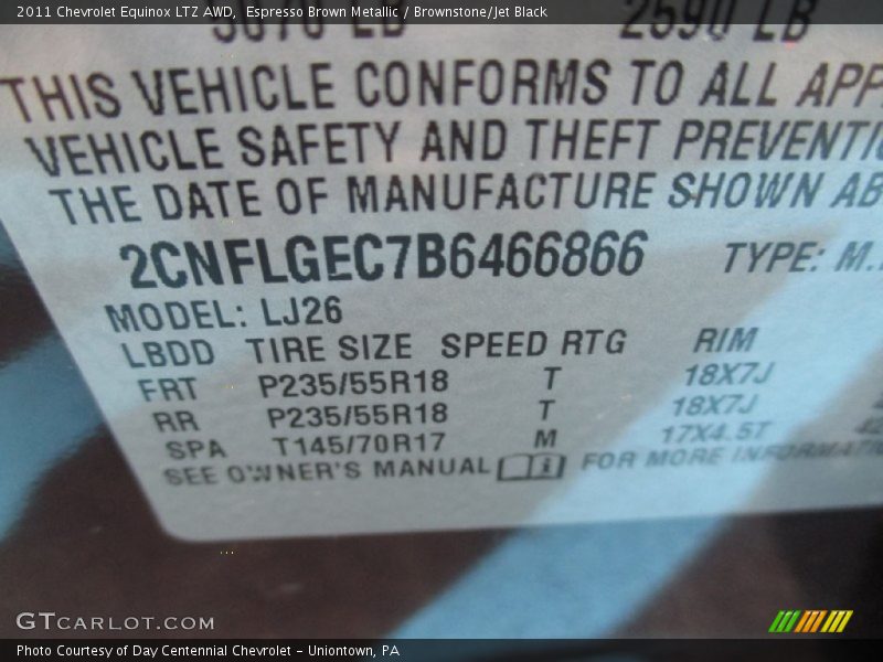 Espresso Brown Metallic / Brownstone/Jet Black 2011 Chevrolet Equinox LTZ AWD