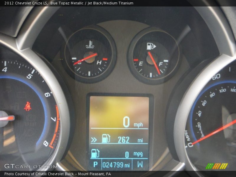 Blue Topaz Metallic / Jet Black/Medium Titanium 2012 Chevrolet Cruze LS