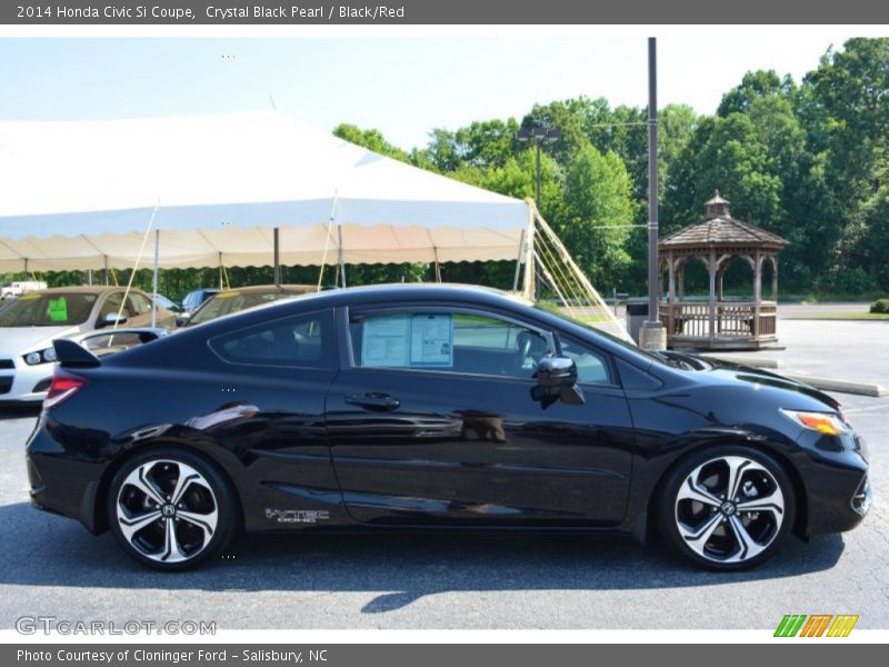 Crystal Black Pearl / Black/Red 2014 Honda Civic Si Coupe
