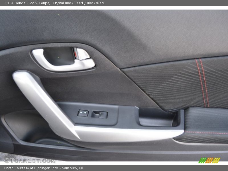 Crystal Black Pearl / Black/Red 2014 Honda Civic Si Coupe