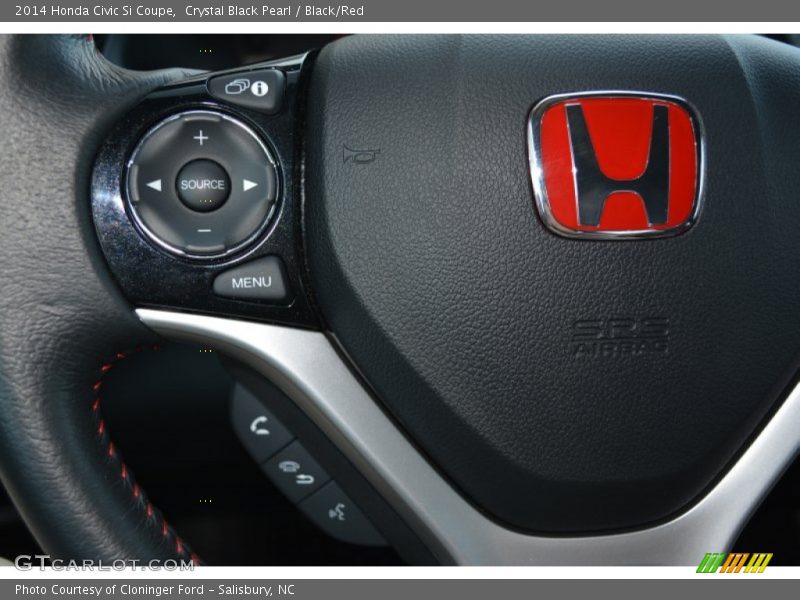 Crystal Black Pearl / Black/Red 2014 Honda Civic Si Coupe