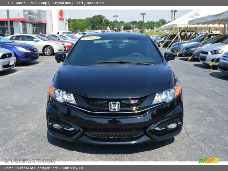 Crystal Black Pearl / Black/Red 2014 Honda Civic Si Coupe