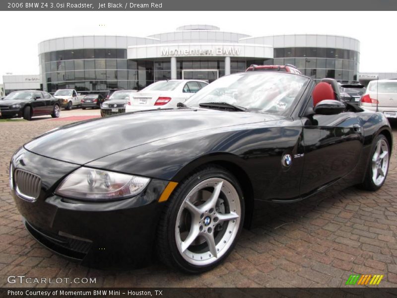 Jet Black / Dream Red 2006 BMW Z4 3.0si Roadster
