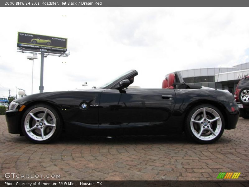 Jet Black / Dream Red 2006 BMW Z4 3.0si Roadster