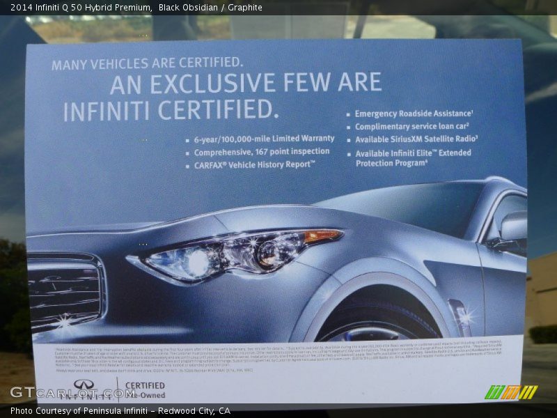 Black Obsidian / Graphite 2014 Infiniti Q 50 Hybrid Premium