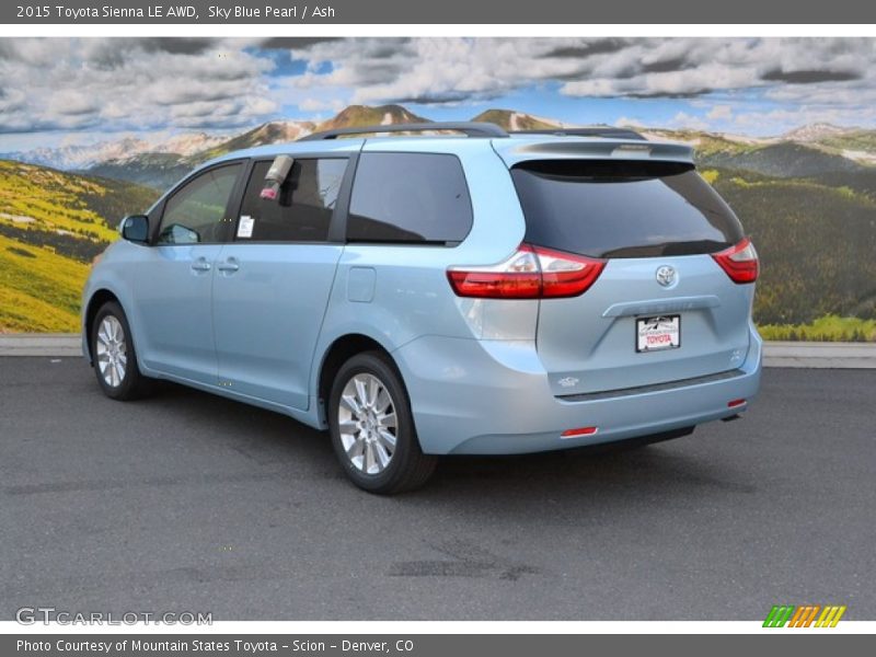 Sky Blue Pearl / Ash 2015 Toyota Sienna LE AWD