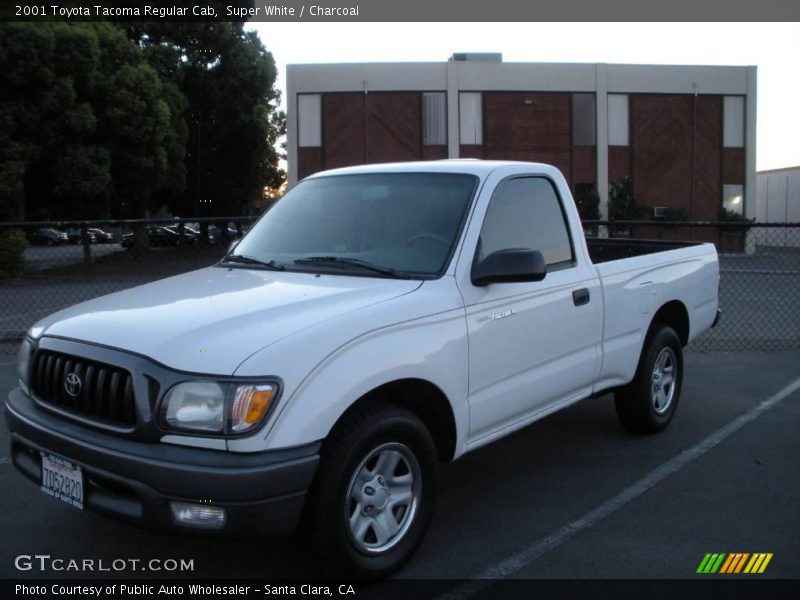 Super White / Charcoal 2001 Toyota Tacoma Regular Cab