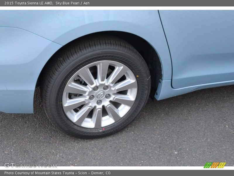 Sky Blue Pearl / Ash 2015 Toyota Sienna LE AWD