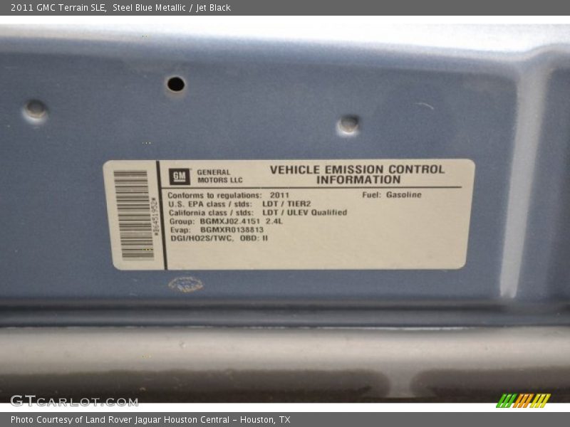 Steel Blue Metallic / Jet Black 2011 GMC Terrain SLE