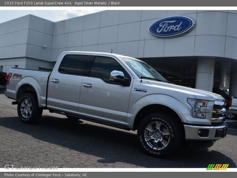 Ingot Silver Metallic / Black 2015 Ford F150 Lariat SuperCrew 4x4