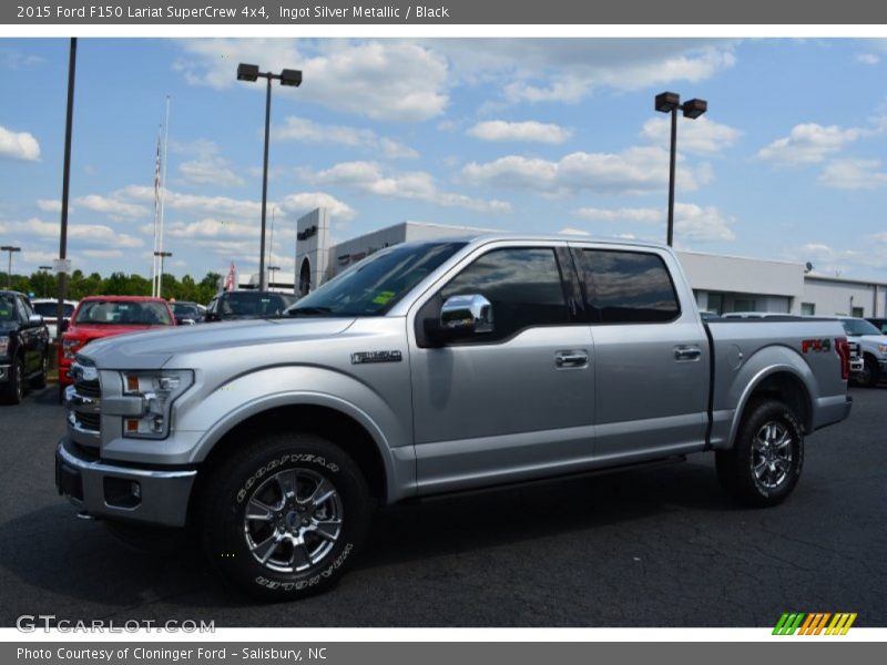 Ingot Silver Metallic / Black 2015 Ford F150 Lariat SuperCrew 4x4