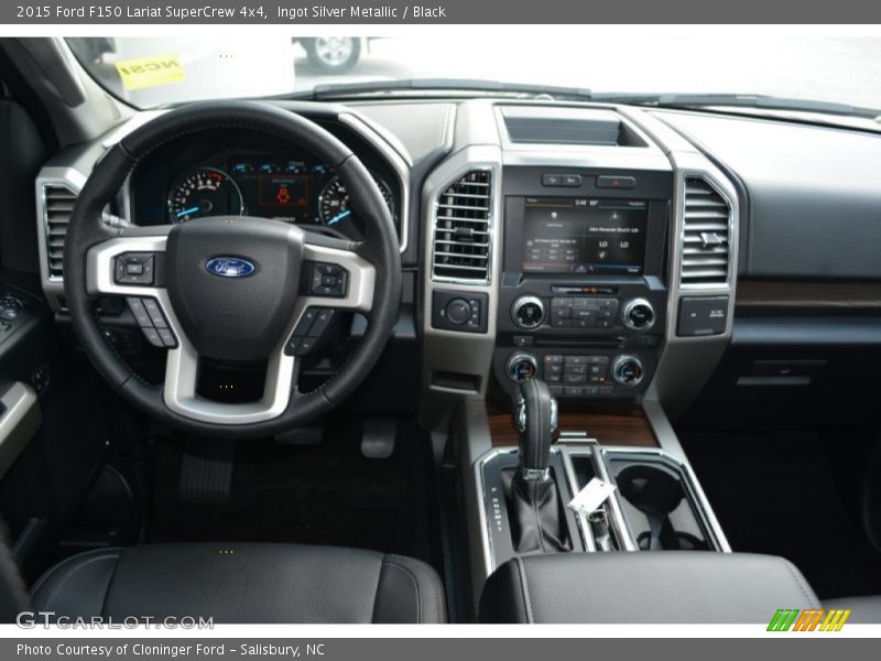 Ingot Silver Metallic / Black 2015 Ford F150 Lariat SuperCrew 4x4