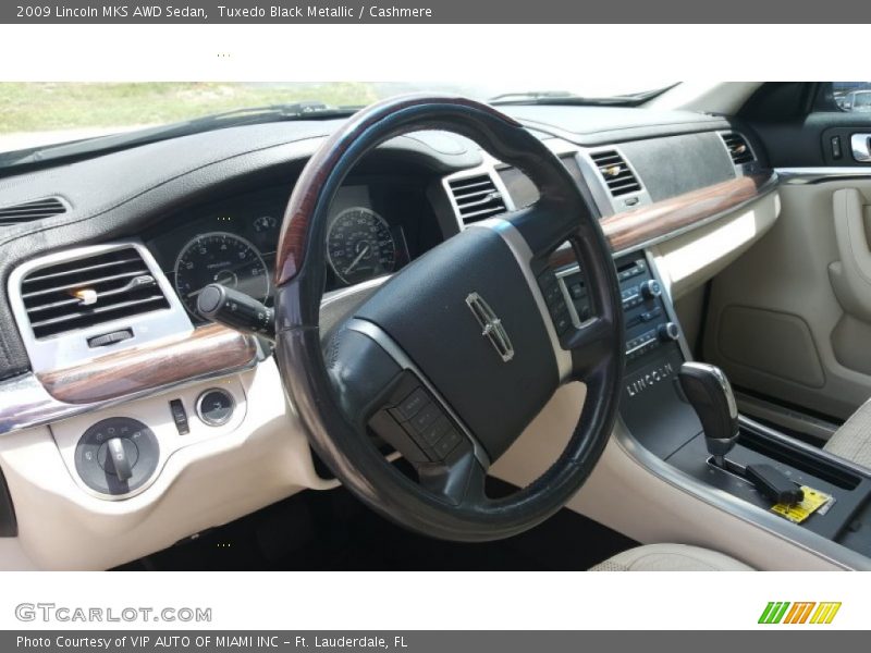 Tuxedo Black Metallic / Cashmere 2009 Lincoln MKS AWD Sedan