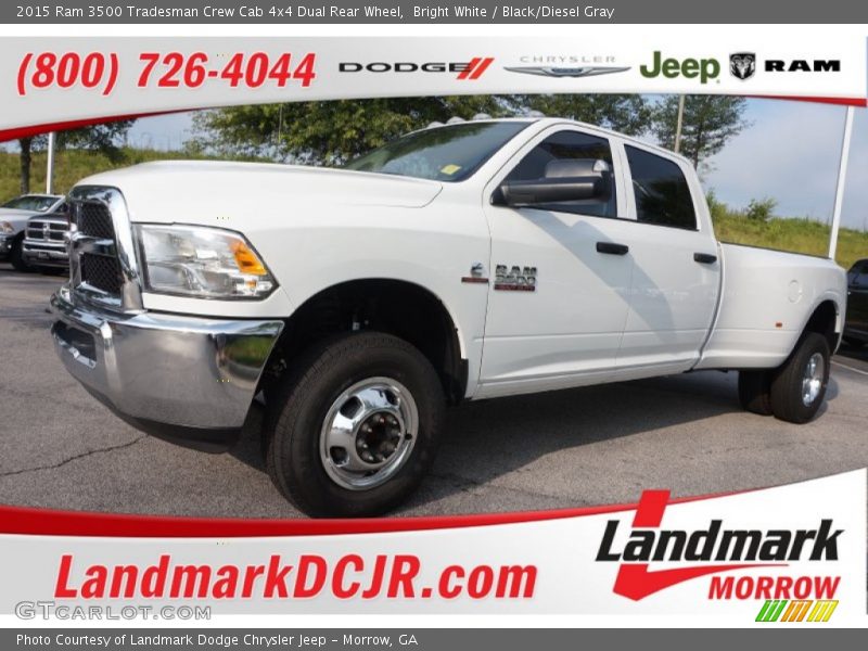 Bright White / Black/Diesel Gray 2015 Ram 3500 Tradesman Crew Cab 4x4 Dual Rear Wheel