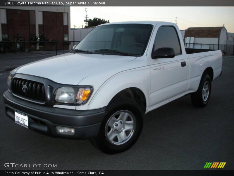 Super White / Charcoal 2001 Toyota Tacoma Regular Cab