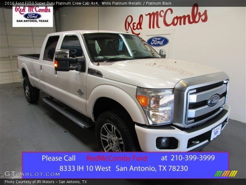 White Platinum Metallic / Platinum Black 2016 Ford F350 Super Duty Platinum Crew Cab 4x4