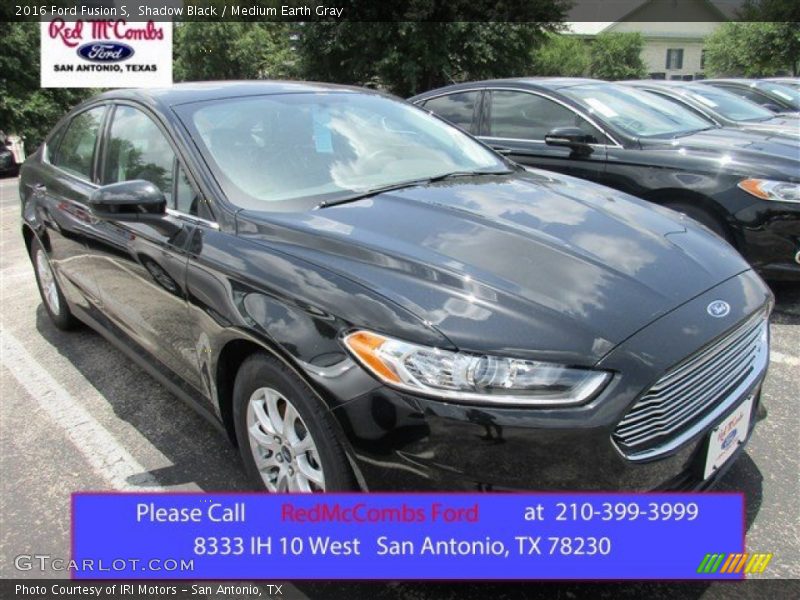Shadow Black / Medium Earth Gray 2016 Ford Fusion S