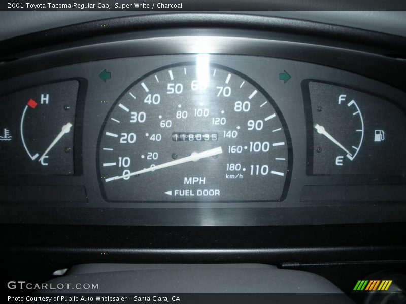 Super White / Charcoal 2001 Toyota Tacoma Regular Cab