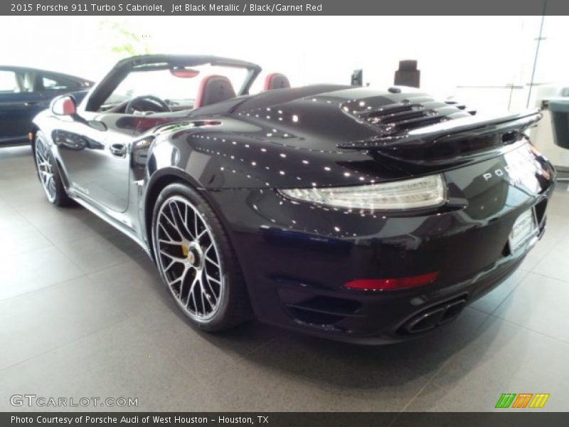 Jet Black Metallic / Black/Garnet Red 2015 Porsche 911 Turbo S Cabriolet