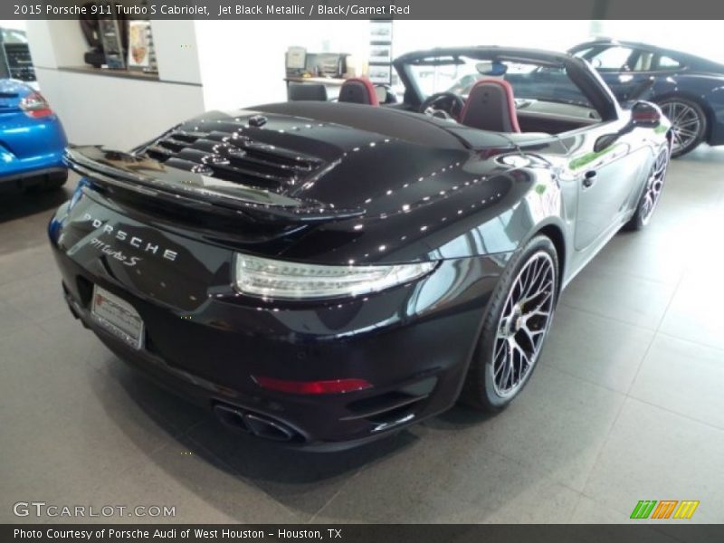 Jet Black Metallic / Black/Garnet Red 2015 Porsche 911 Turbo S Cabriolet