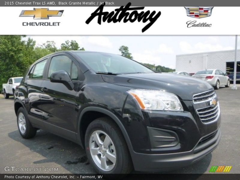 Black Granite Metallic / Jet Black 2015 Chevrolet Trax LS AWD