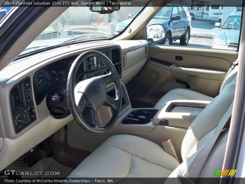 Summit White / Tan/Neutral 2004 Chevrolet Suburban 1500 Z71 4x4
