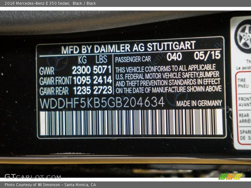 Black / Black 2016 Mercedes-Benz E 350 Sedan