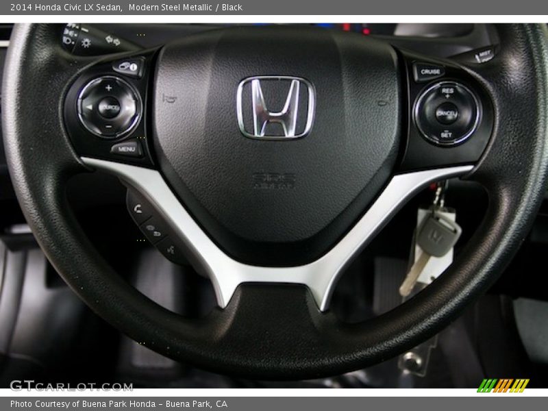 Modern Steel Metallic / Black 2014 Honda Civic LX Sedan