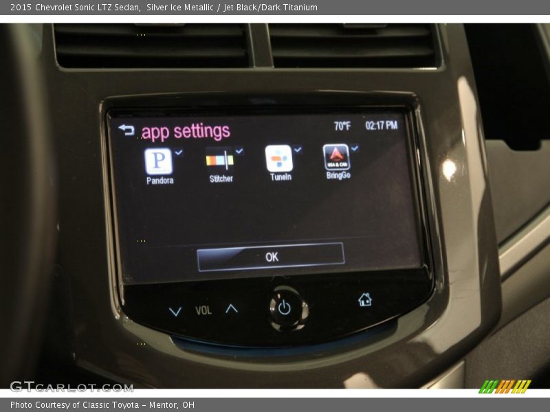 Silver Ice Metallic / Jet Black/Dark Titanium 2015 Chevrolet Sonic LTZ Sedan