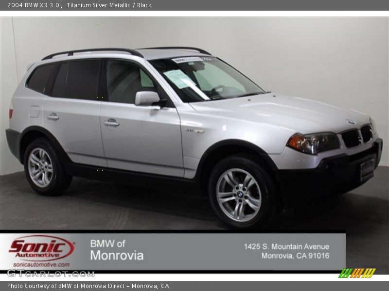 Titanium Silver Metallic / Black 2004 BMW X3 3.0i