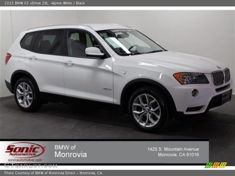 Alpine White / Black 2013 BMW X3 xDrive 28i