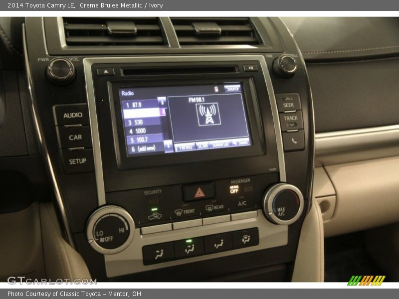 Controls of 2014 Camry LE