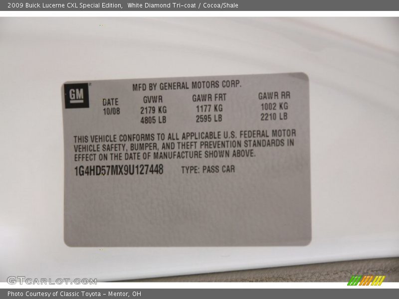 White Diamond Tri-coat / Cocoa/Shale 2009 Buick Lucerne CXL Special Edition