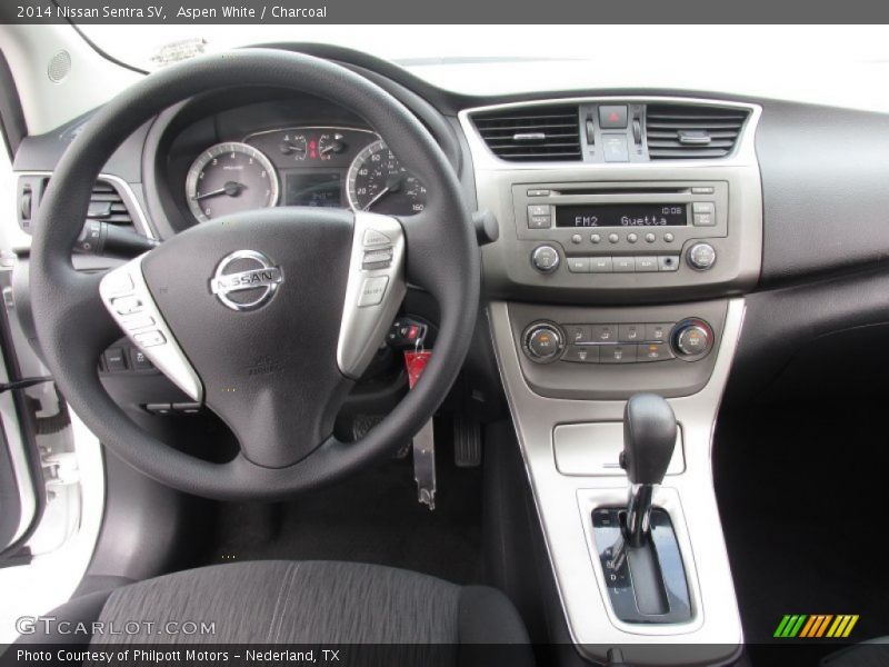 Aspen White / Charcoal 2014 Nissan Sentra SV