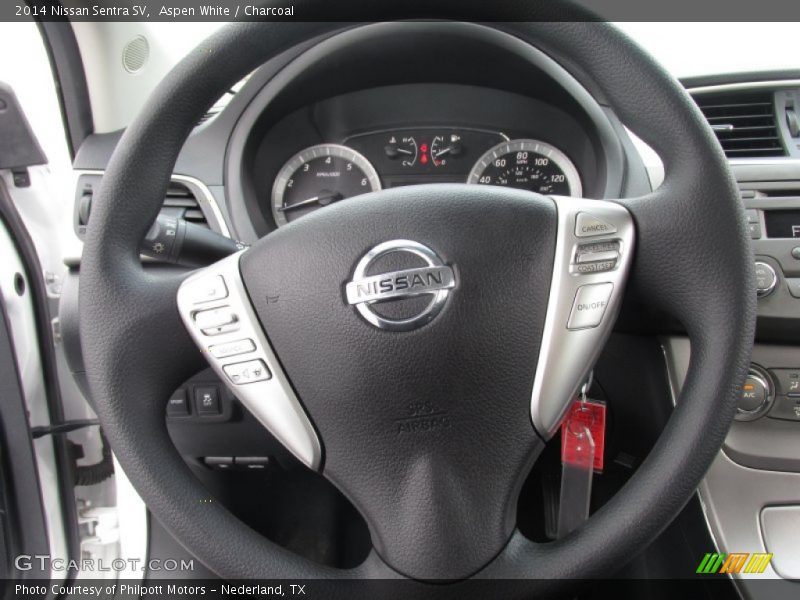 Aspen White / Charcoal 2014 Nissan Sentra SV