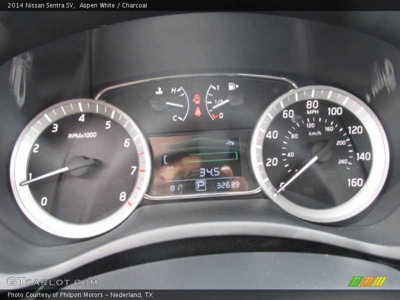 Aspen White / Charcoal 2014 Nissan Sentra SV