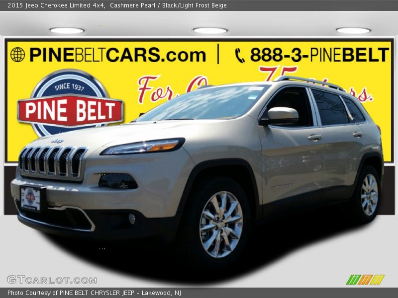 Cashmere Pearl / Black/Light Frost Beige 2015 Jeep Cherokee Limited 4x4