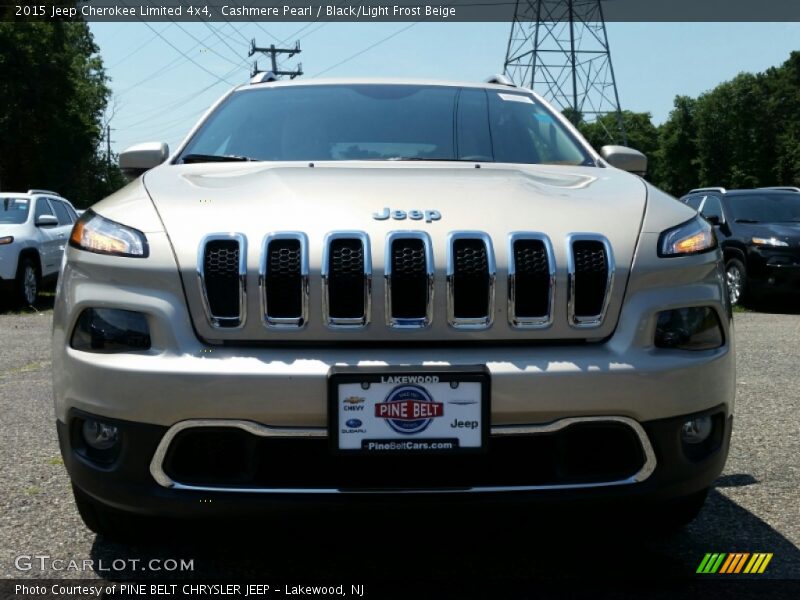 Cashmere Pearl / Black/Light Frost Beige 2015 Jeep Cherokee Limited 4x4