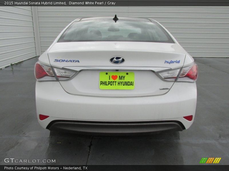 Diamond White Pearl / Gray 2015 Hyundai Sonata Hybrid Limited