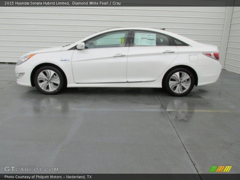 Diamond White Pearl / Gray 2015 Hyundai Sonata Hybrid Limited