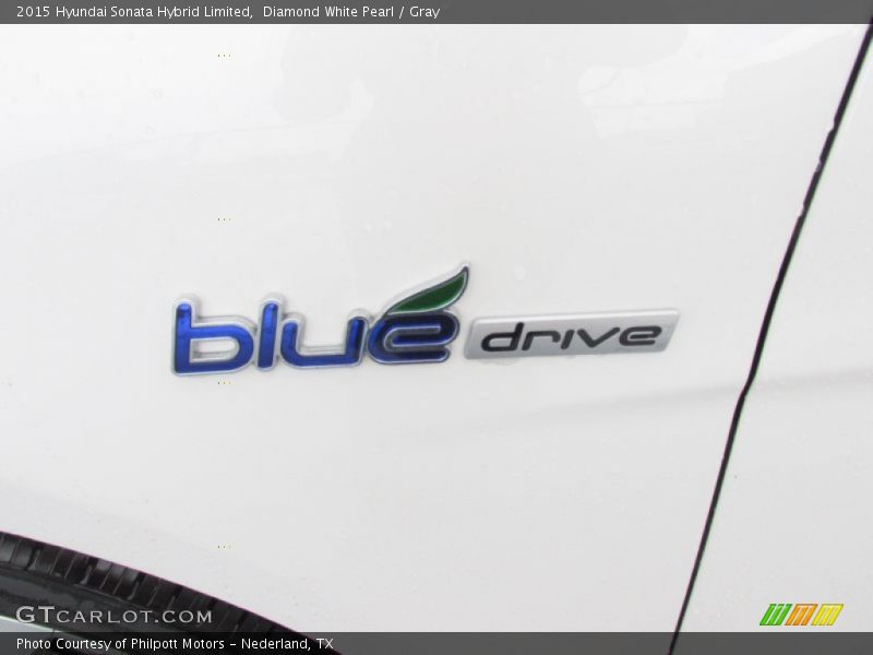 Diamond White Pearl / Gray 2015 Hyundai Sonata Hybrid Limited