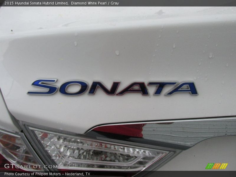 Diamond White Pearl / Gray 2015 Hyundai Sonata Hybrid Limited