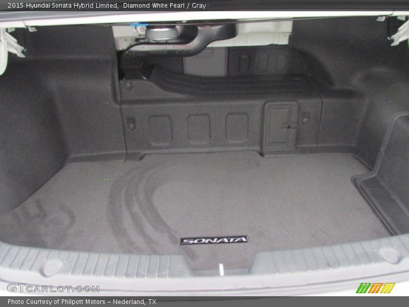 Diamond White Pearl / Gray 2015 Hyundai Sonata Hybrid Limited