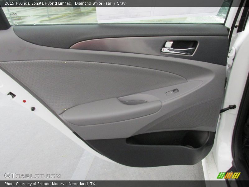 Diamond White Pearl / Gray 2015 Hyundai Sonata Hybrid Limited