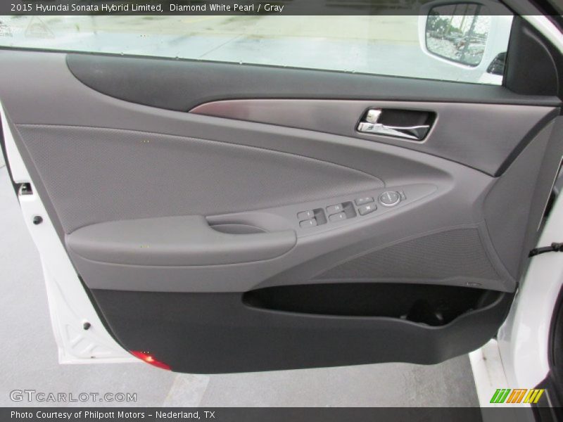 Diamond White Pearl / Gray 2015 Hyundai Sonata Hybrid Limited
