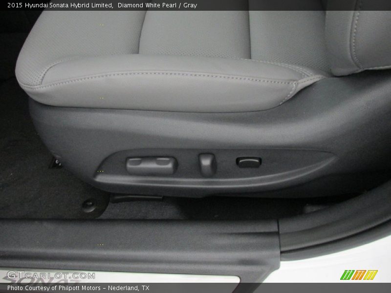 Diamond White Pearl / Gray 2015 Hyundai Sonata Hybrid Limited