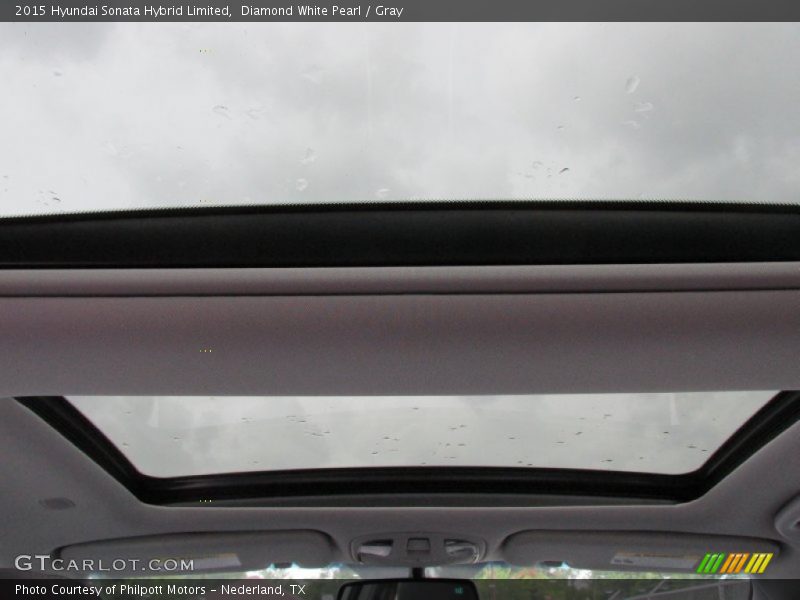 Diamond White Pearl / Gray 2015 Hyundai Sonata Hybrid Limited
